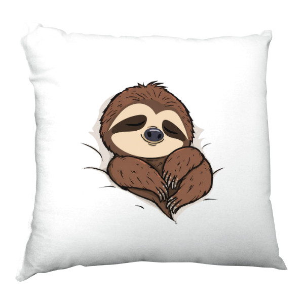 Polštář saténový s potiskem Sleeping sloth